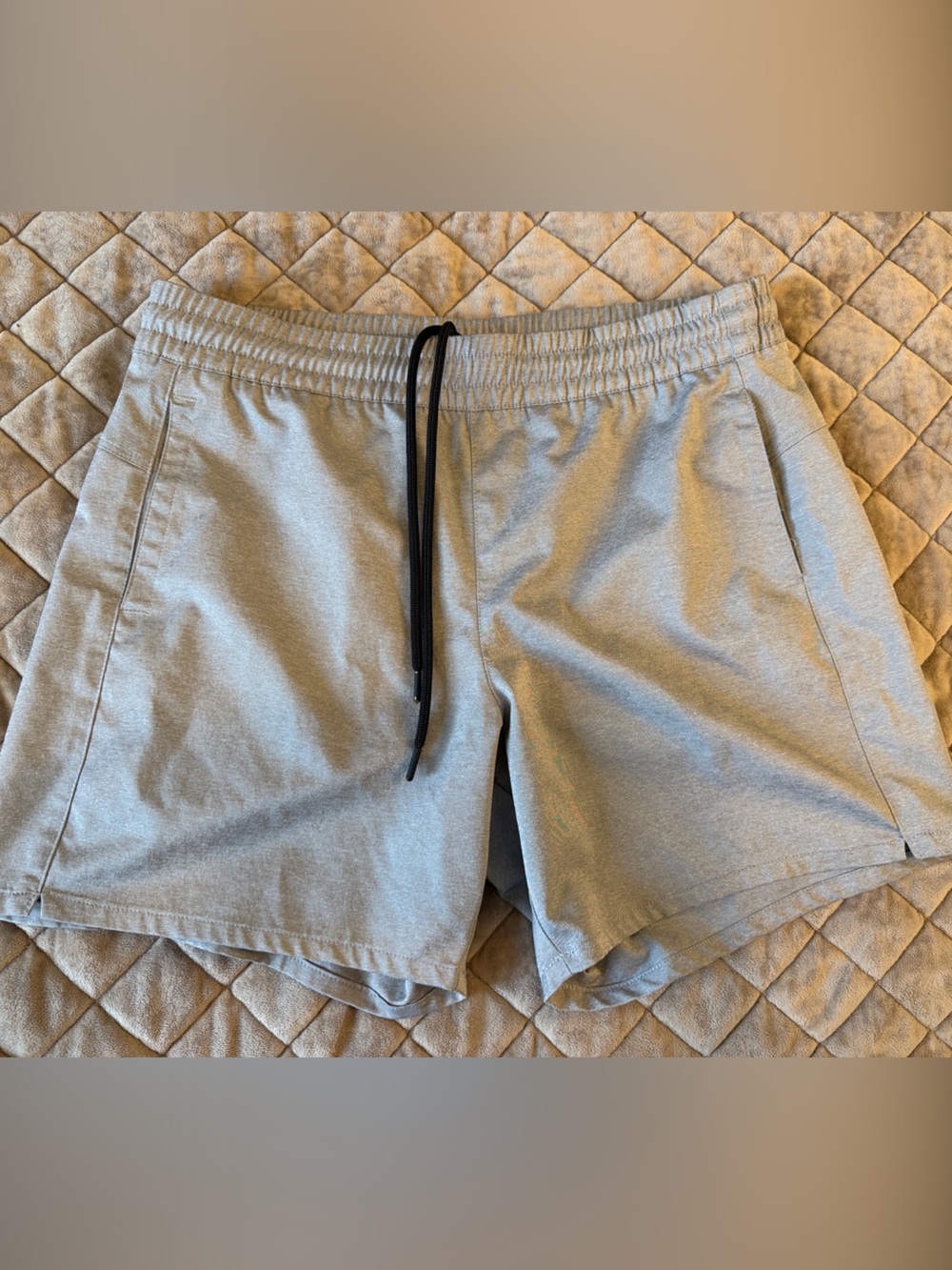 Eddie Bauer Gray Athletic Shorts with Black Drawstring